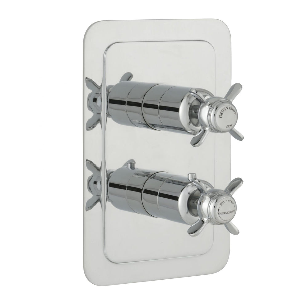 JTP Grosvenor Pinch Thermostatic Concealed 1 Outlet Shower Valve, Vertical in Chrome