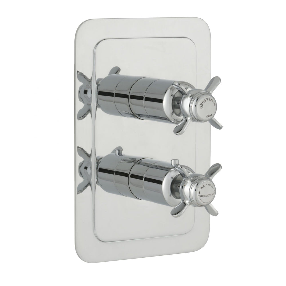 JTP Grosvenor Pinch Thermostatic Concealed 2 Outlet Shower Valve 671 in Chrome