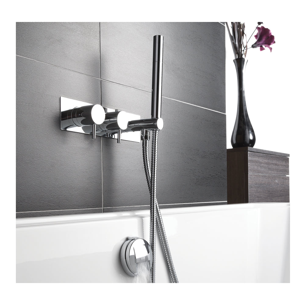 JTP VOS Concealed Bath Pack: 2 Outlet Valve with Handset and Slimline Exofil in Chrome
