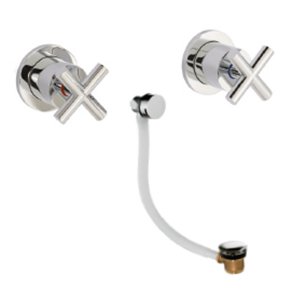 JTP Solex Concealed Valves with Slim Extended Click Clack Exofil in Chrome