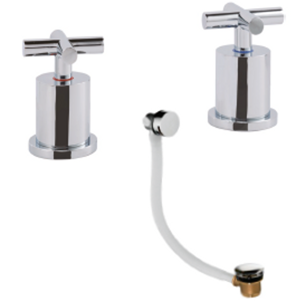 JTP Solex Deck Panel Valves with Slim Extended Click Clack Exofil in Chrome