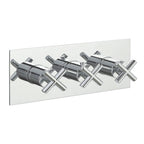 JTP Solex Thermostatic Concealed 2 Outlet Shower Valve, Horizontal in Chrome