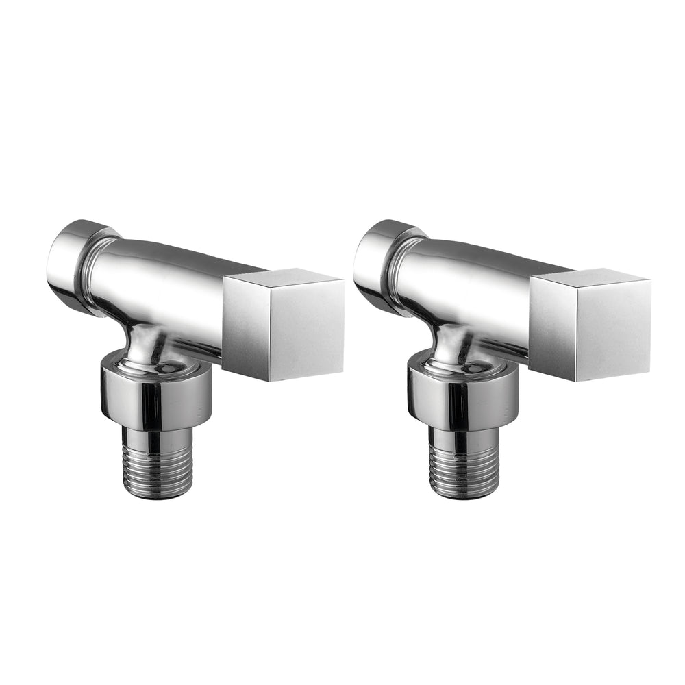 JTP Square Angled Radiator Valves (Pair) in Chrome
