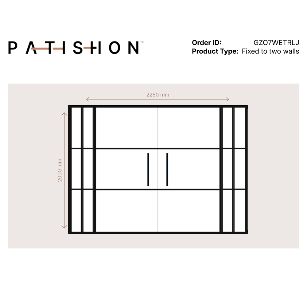 Patishon Crittall Doubled Hinged Doors GZO7WETRLJ Fixed to two walls 1