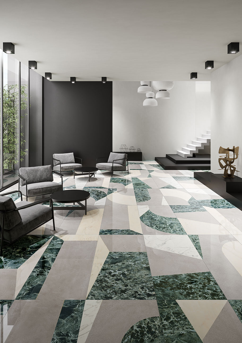 Fioranese Sound of Marbles FIOmood Verde 74x148 interior floor lifestyle