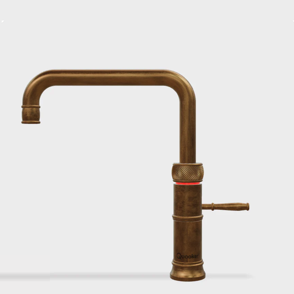 Quooker Classic Fusion Square Boiling, Hot and Cold Water brass