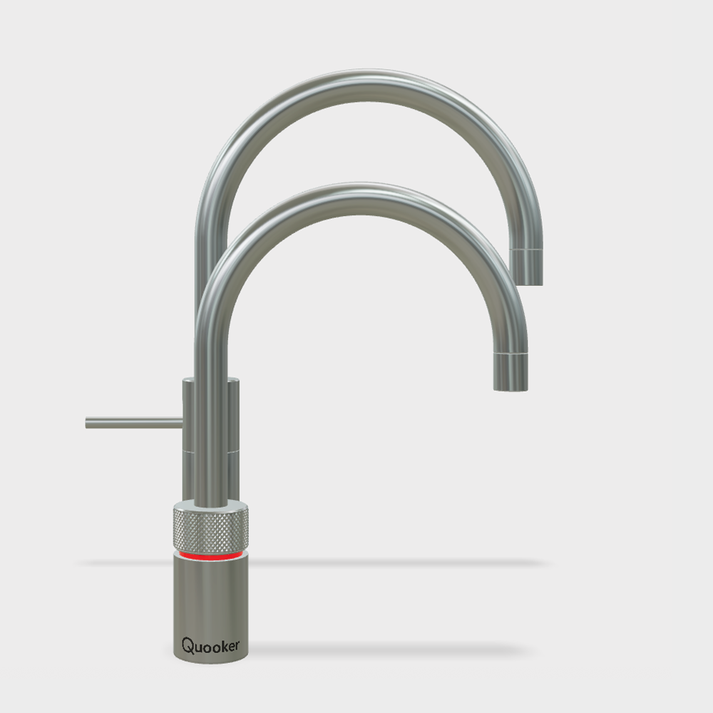 Quooker Nordic Twintaps Round Single & Mixer  steel