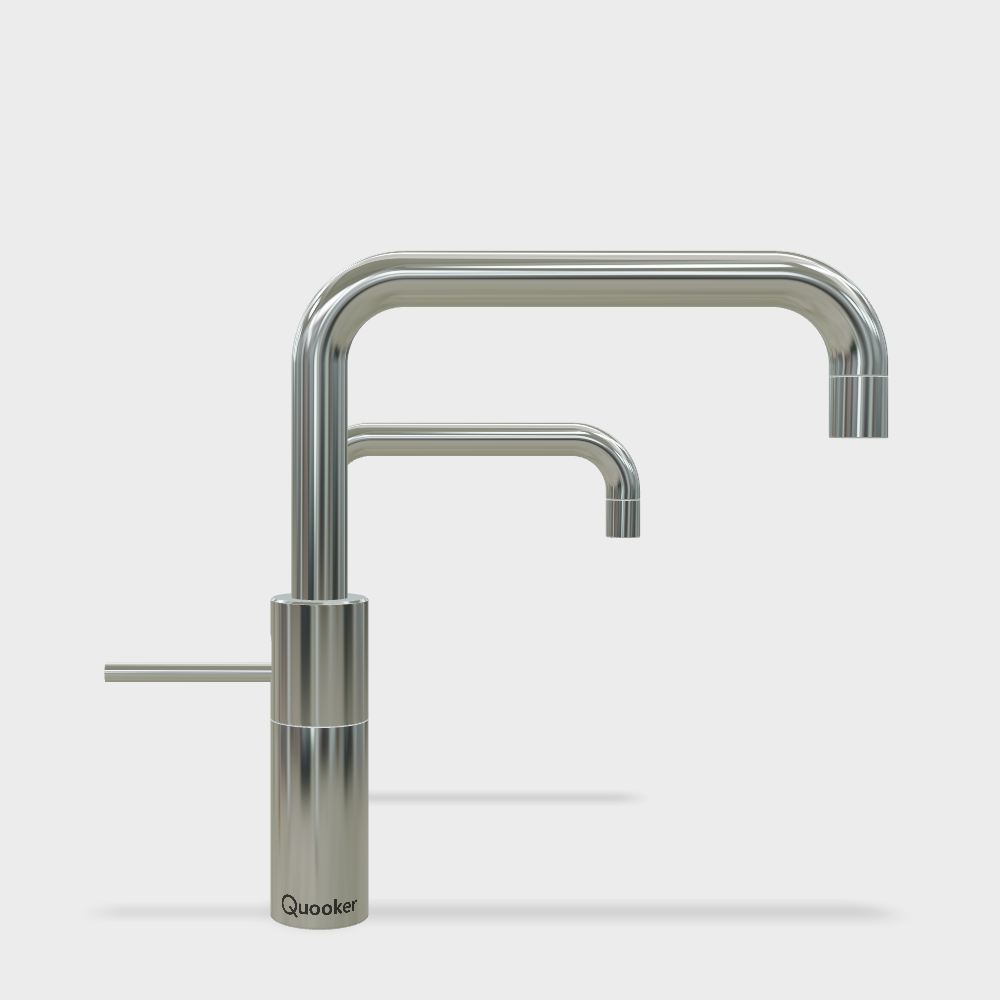 Quooker Nordic Twintaps Square Single & Mixer  chrome