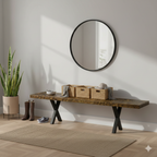 Leopard Brass liquid metal bench, showing the warmth and figure of the brass finish