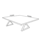 Liquid metal dining table, 760 x 760mm, in a hand-applied brass finish
