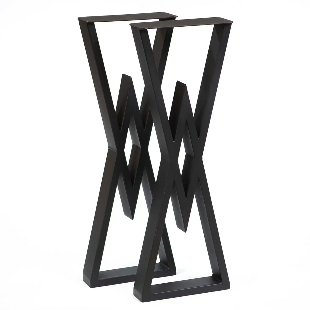 Diamond leg style for the liquid metal dining table