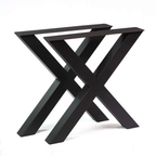 X Shape leg style for the liquid metal dining table