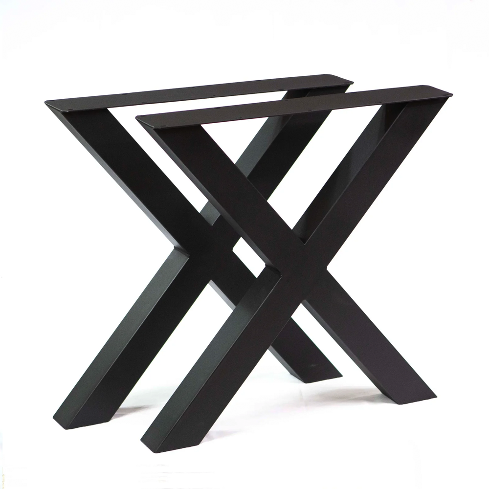 X Shape leg style for the liquid metal dining table