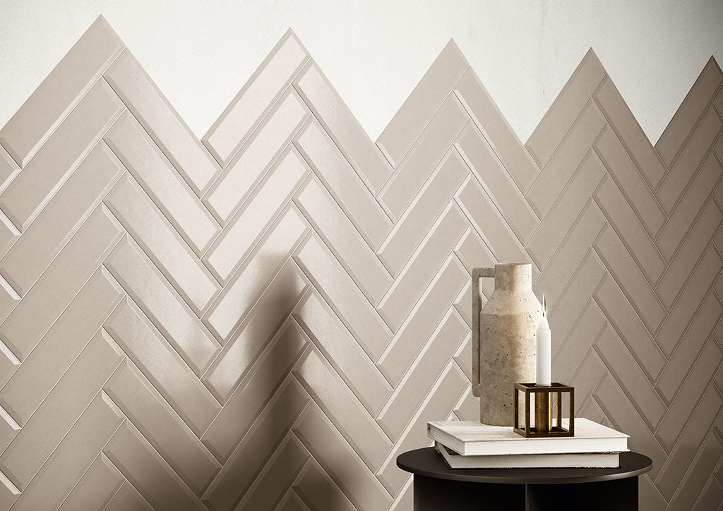Fioranese Fio. Brick Greige Tale 7.3x30 interior wall lifestyle