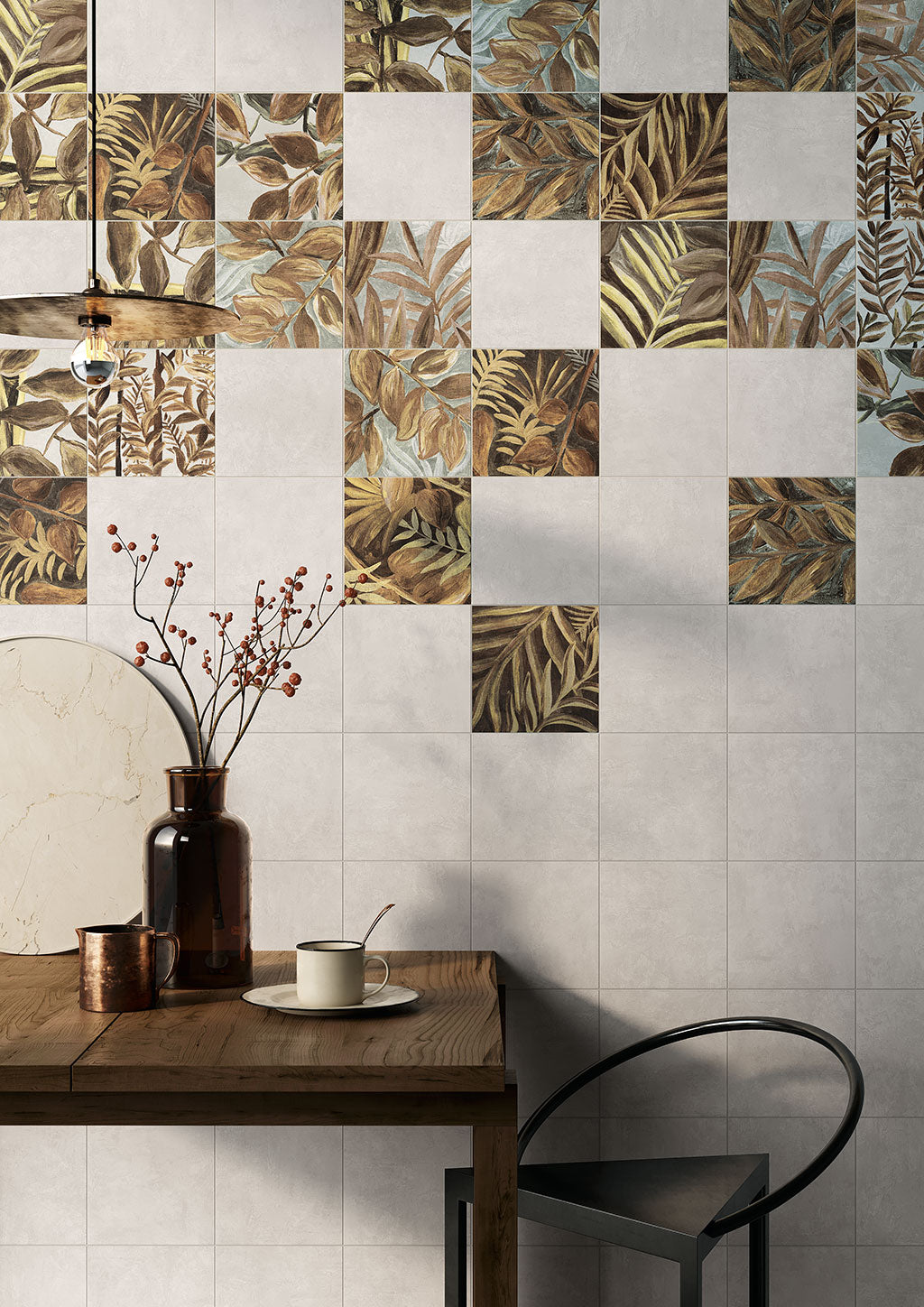 Fioranese Fio. Clorofilla Autunno with Rugiada wall lifestyle