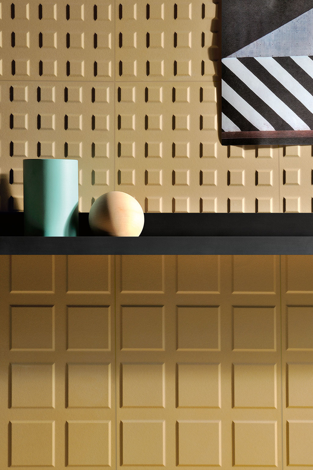 Fioranese Fio. Block Honey in both sizes wall lifestyle