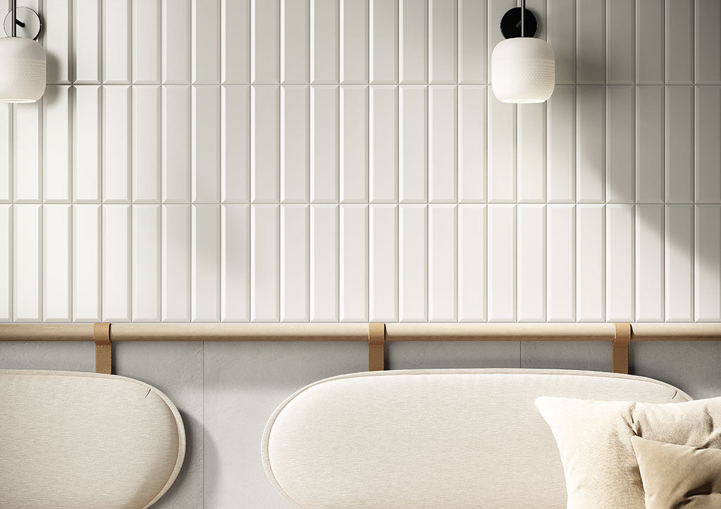 Fioranese Fio. Brick Artic White 7.3x30 wall lifestyle