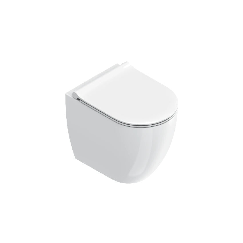 Catalano Sfera 50 Floorstanding Back-to-Wall Rimless Toilet in gloss white