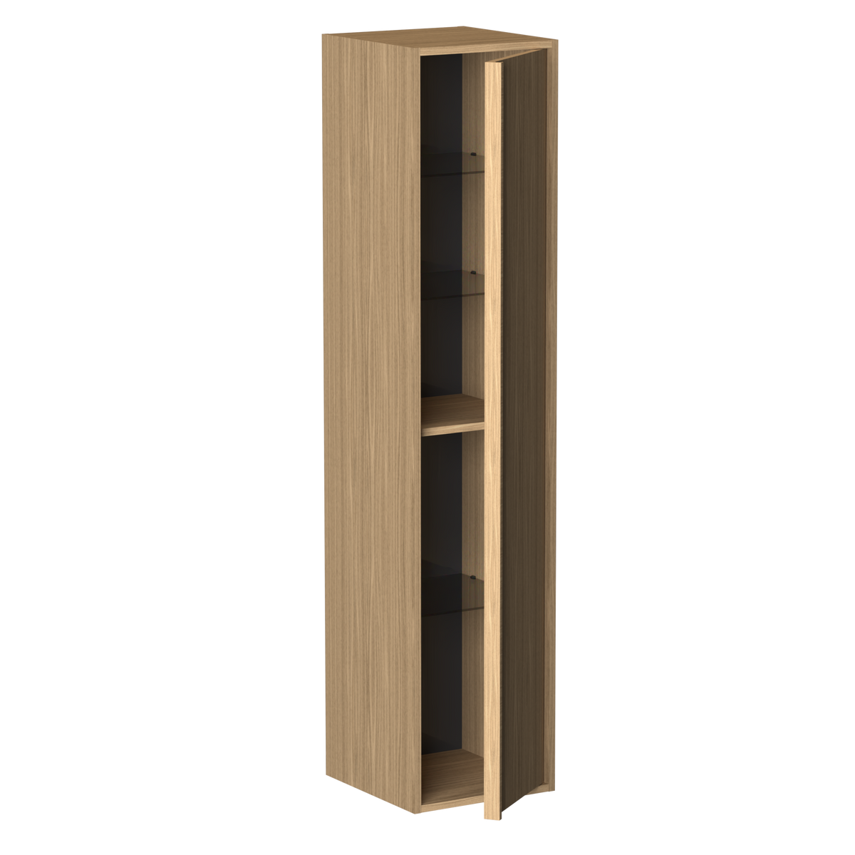 Coalbrook Shepherd Tall Unit 1600mm Right Hand ST916R Light Oak, door open