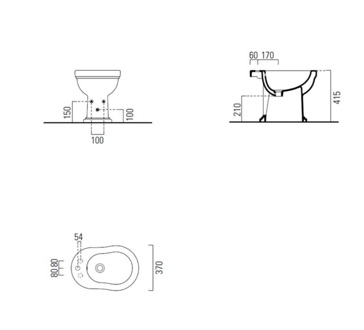 GSI Classic 54 Floorstanding Bidet GS8762