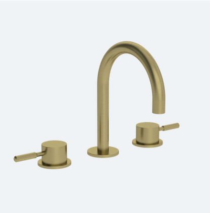 Coalbook Domo 3TH Deck Mounted Basin Mixer Round Fixed Spout DO1006 brass