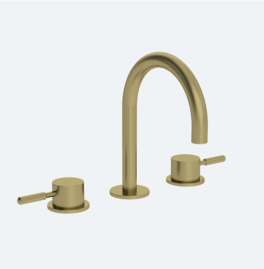 Coalbook Domo 3TH Deck Mounted Basin Mixer Round Fixed Spout DO1006 brass