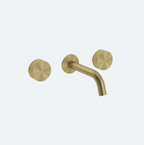 Coalbrook Decca 3TH wall mounted basin mixer DC1008 in brushed brass