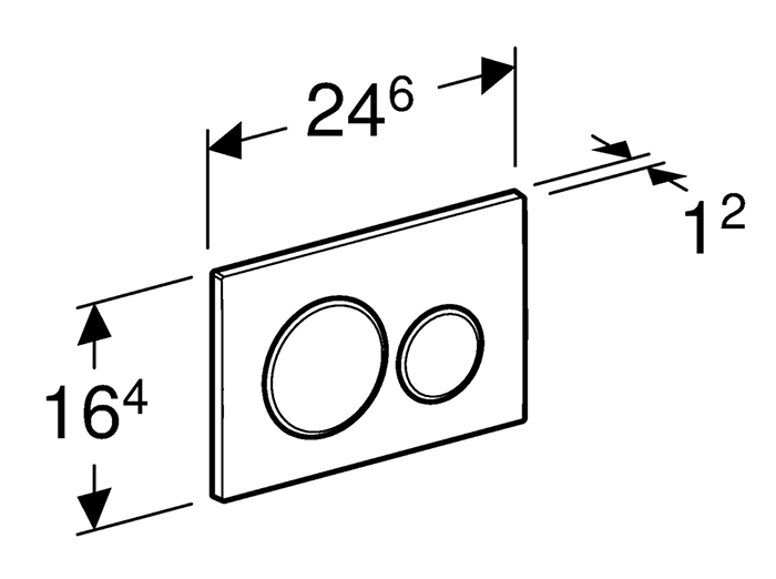 Geberit Sigma20 Dual Flush Plate technical drawing