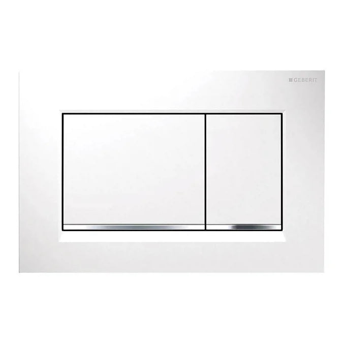 Geberit Sigma30 Dual Flush Plate in White / Gloss Chrome