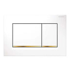 Geberit Sigma30 Dual Flush Plate in White / Gold