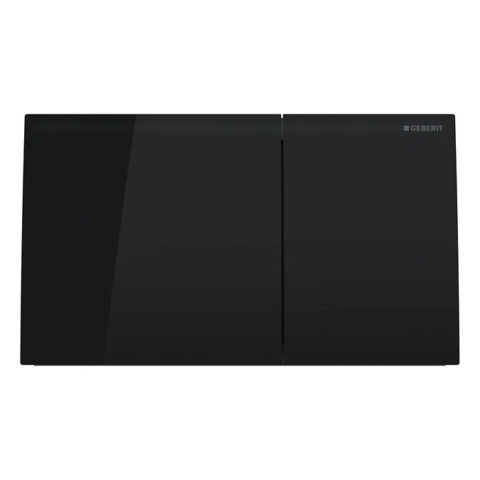 Geberit Sigma70 Dual Flush Plate in Black Glass