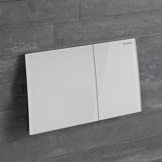 Geberit Sigma70 Dual Flush Plate in White Glass