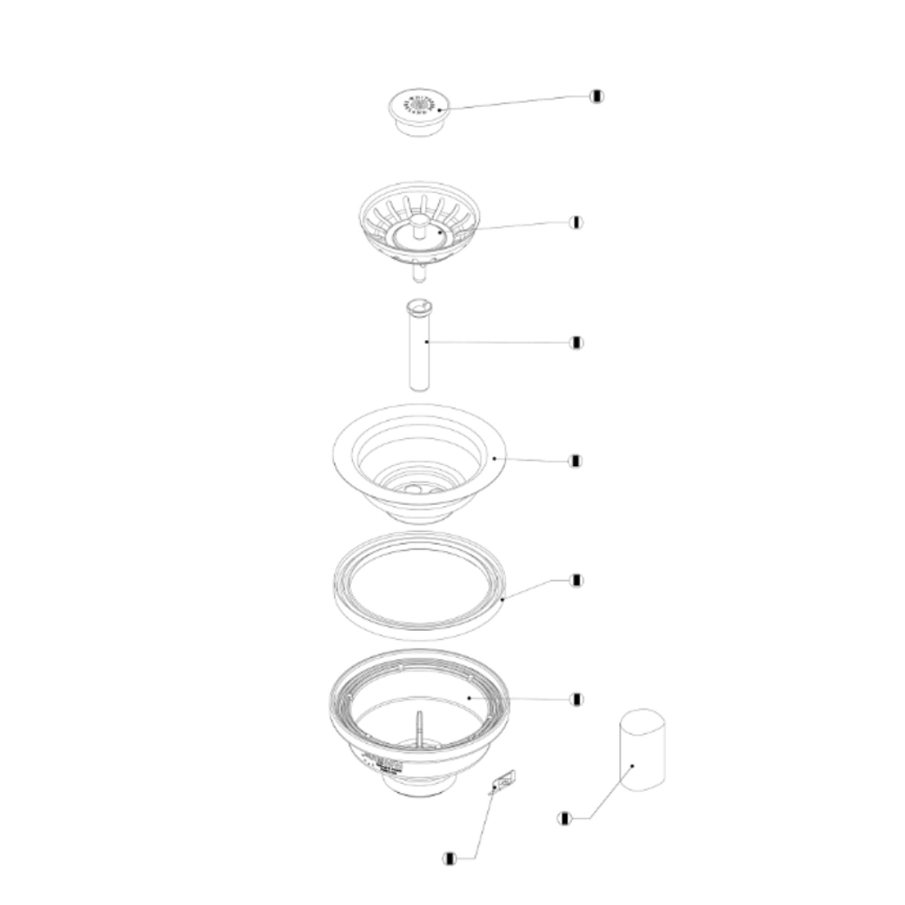 Whitebirk Sink Company3.5″ Standard Basket Strainer – Button ( Chrome ) 2