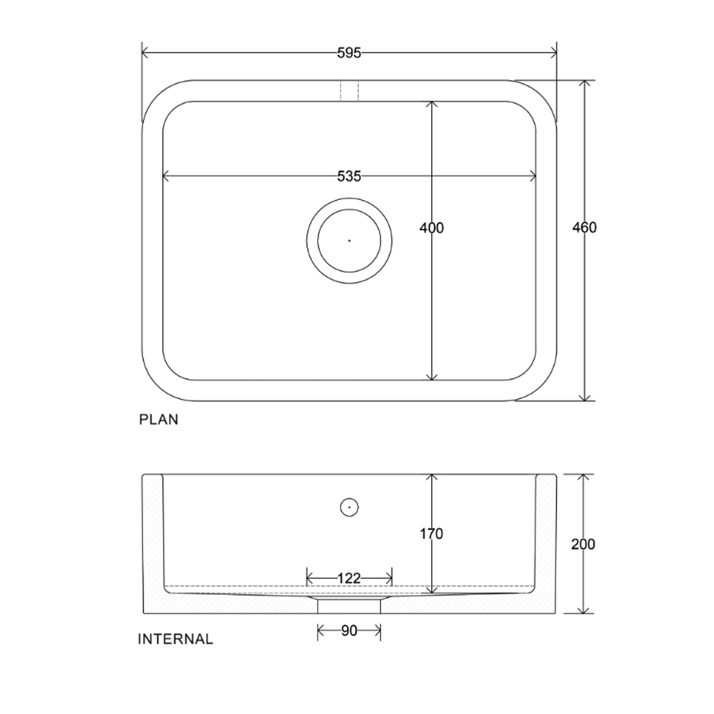 Whitebirk Sink Company Barrow Sink 595x460x200mm 2