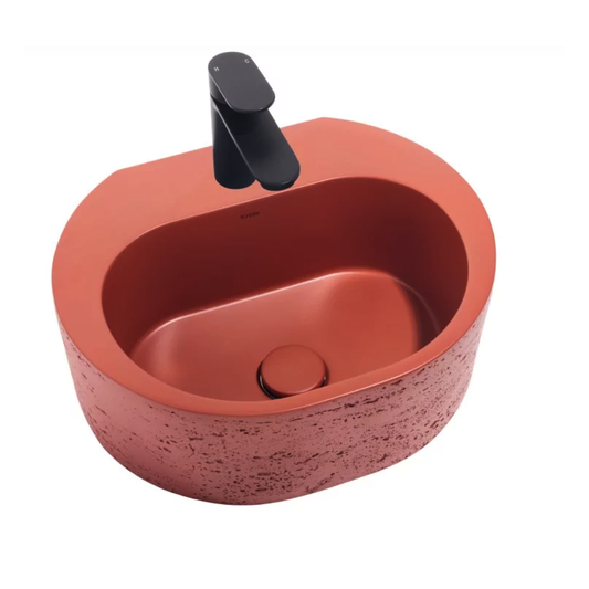 Whitebirk Sink Company Elounda Kréte Bathroom Basin Sink rusted red