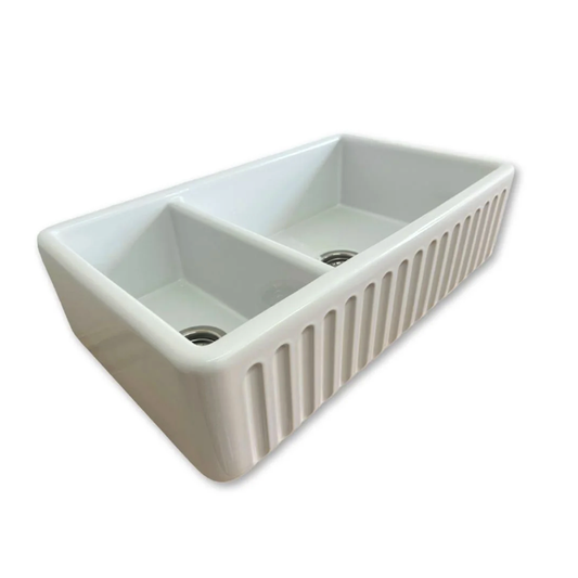 Whitebirk Sink Company Fluted Lostock Sink 795 x 465 x 220mm white