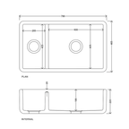 Whitebirk Sink Company Lostock Kitchen Sink 795 x 465 x 220mm