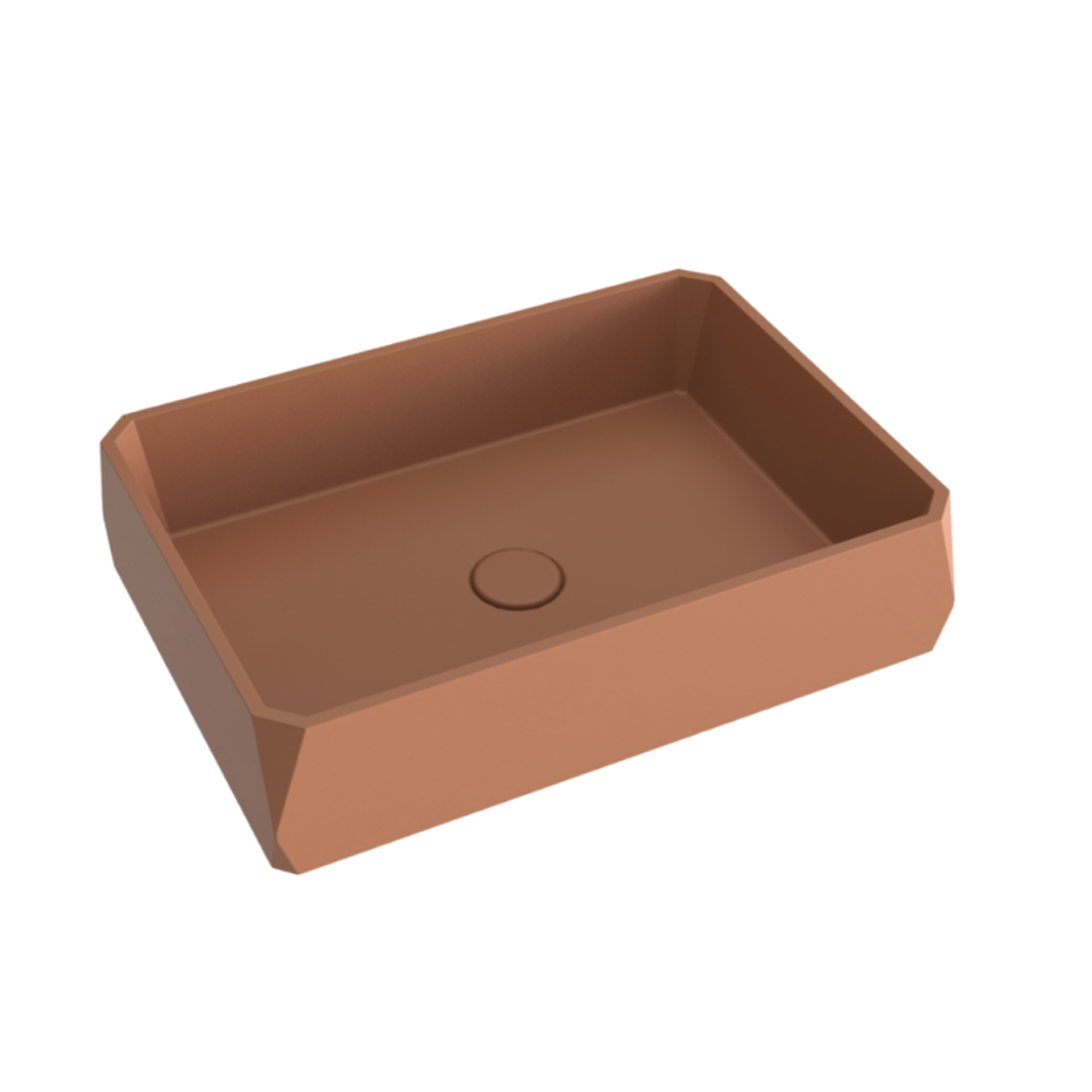 Whitebirk Sink Company Loutro Bathroom Sink 500 x 350 x 120mm orange brown