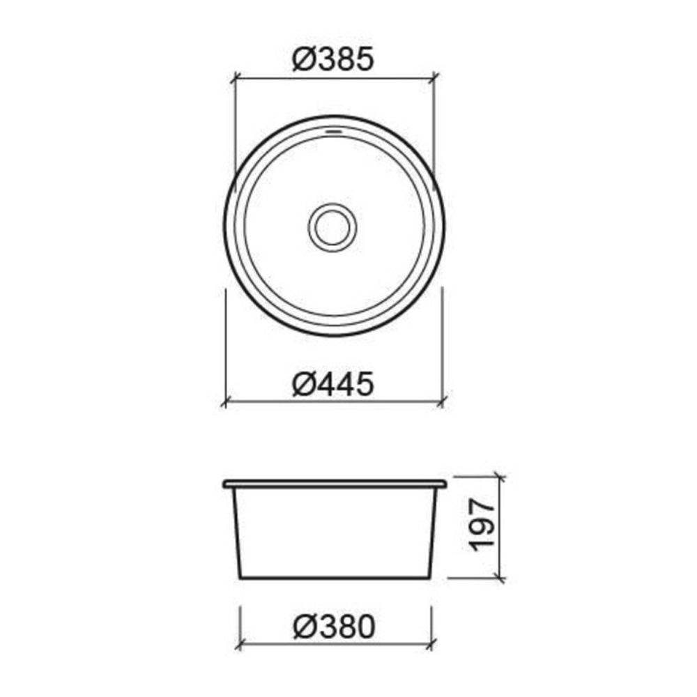 Whitebirk Sink Company Singleton Compact Inset Sink 445 x 445 x 197mm 2