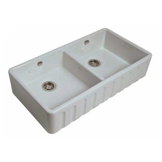 Whitebirk Sink Company Trawden fluted double sink 1000 x 535 x 220mm