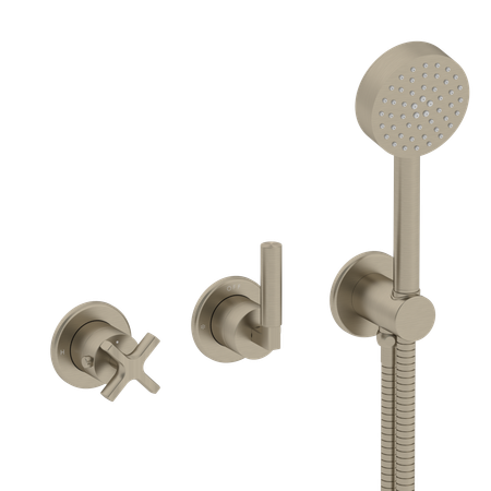 Coalbrook Zurich Maestro concealed thermostatic shower with 2 way diverter and handshower in brushed nickel, ZU3054