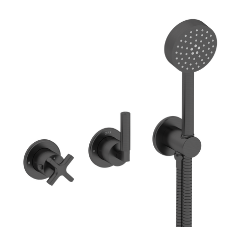 Coalbrook Zurich Maestro concealed thermostatic shower with 2 way diverter and handshower in gunmetal, ZU3054