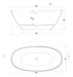 Ashton & Bentley Agape 1670mm Freestanding Bath | Whitestone Collection