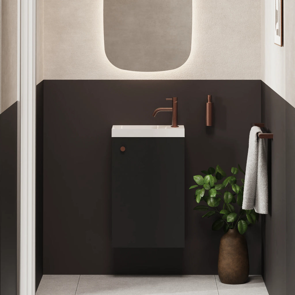 Crosswater Alo Cloakroom Unit with Basin in Matt Black