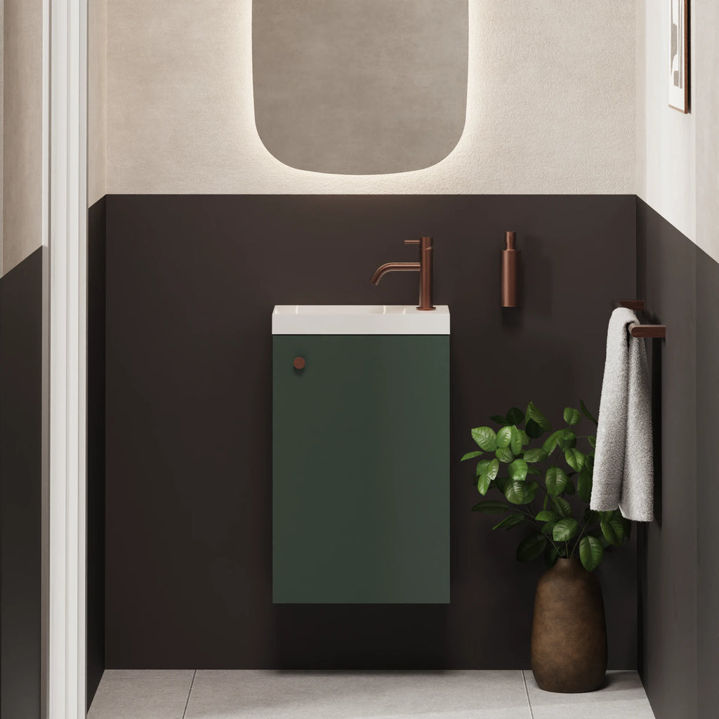 Crosswater Alo Cloakroom Unit with Basin in Sage Green