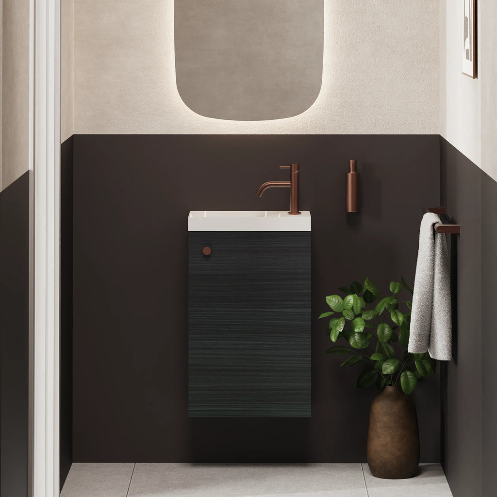 Crosswater Alo Cloakroom Unit with Basin in Steelwood