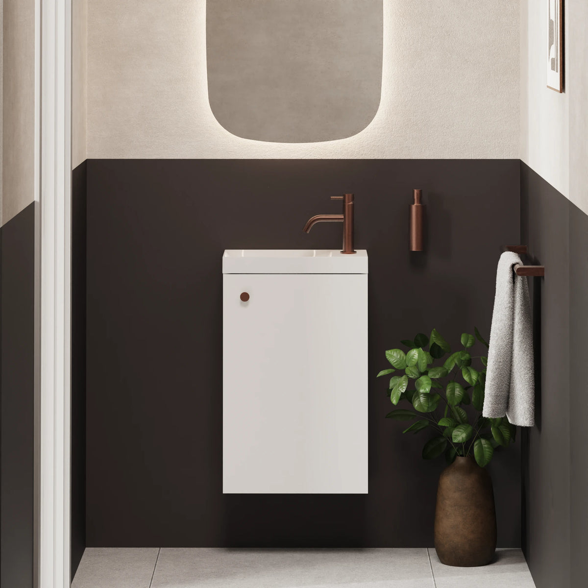 Crosswater Alo Cloakroom Unit with Basin in White Gloss