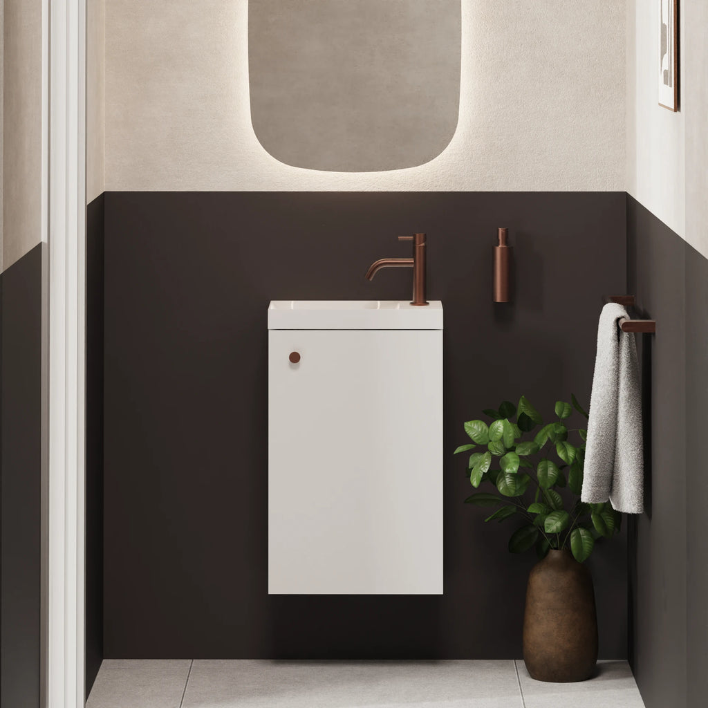 Crosswater Alo Cloakroom Unit with Basin in Matt White