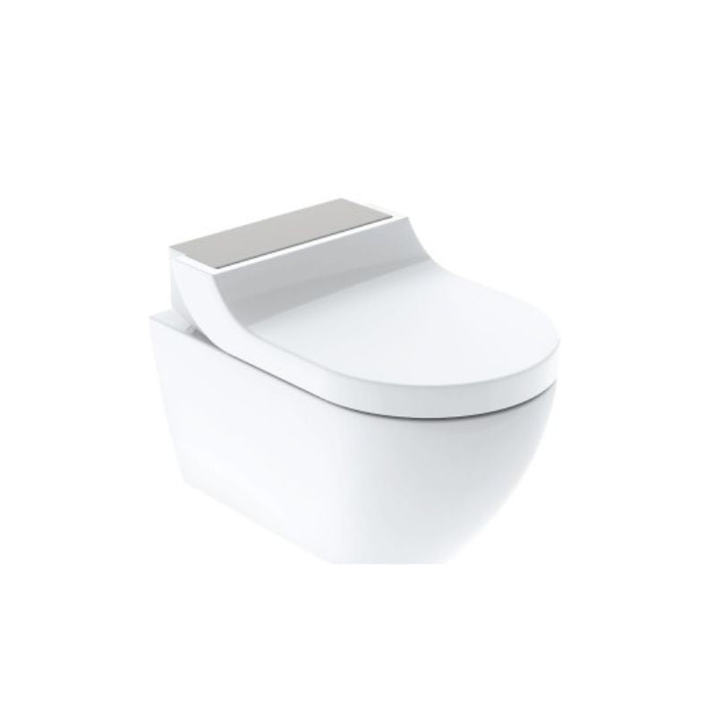 Geberit AquaClean Tuma Comfort Wall-Hung Shower Toilet in Brushed Stainless Steel