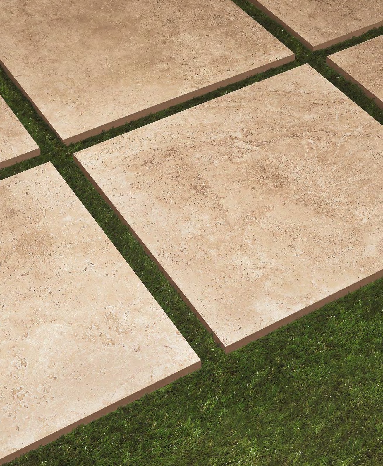 Coem Aquitaine Beige gresX2 20mm outdoor porcelain paving, laid installation